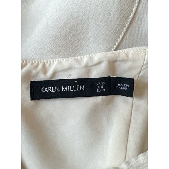 Karen Millen Off the shoulder BEADED BARDOT PENCIL DRESS Pearls Size 6 2084 - Picture 12 of 13